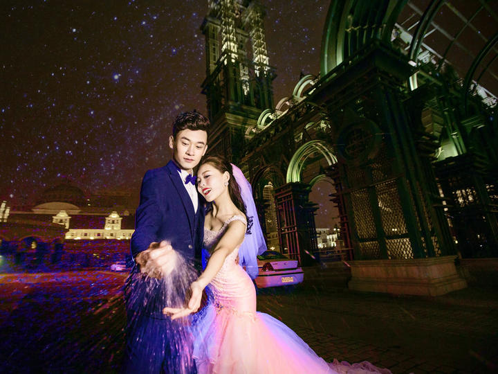 哈尔滨爱丽丝旅拍婚纱照摄影作品夜景