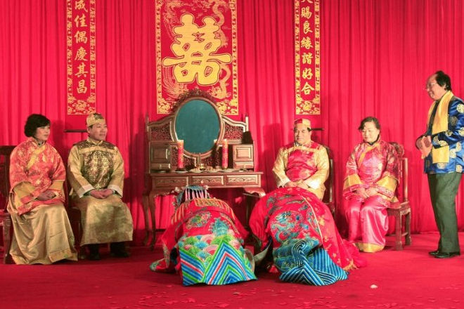 中式婚礼父母的服装