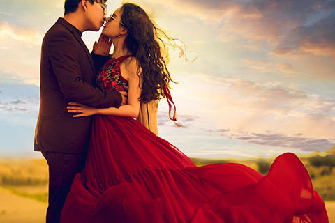 结婚穿的红色礼服