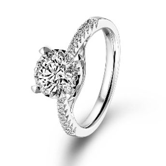 婚嫁系列「光影密语」18K金（白色）钻石戒指 WD31168A