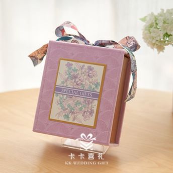 法式神秘花园紫色长方形礼盒