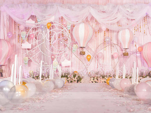 精致女孩系列少女粉气球主题婚礼