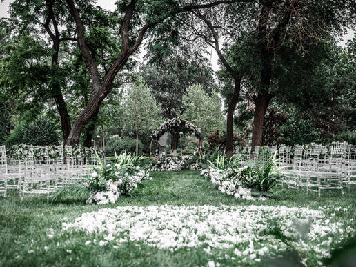 草坪婚礼 | 白绿色简洁大方-花园草坪