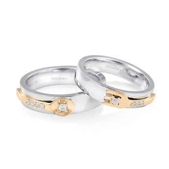 NS LUXURY “吃貨戀人”設計系列戒指18K金結婚鑽石對戒