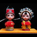 中国风新婚礼品送闺蜜送朋友创意浪漫实用中式结婚礼物订婚房家居装饰结婚纪念品摆件 新郎新娘紫檀木包装-送锦盒