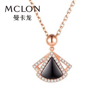 曼卡龙【小黑裙】18K金钻石项链（大版）