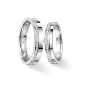 爱恒久18K金(白色)钻石情侣戒指