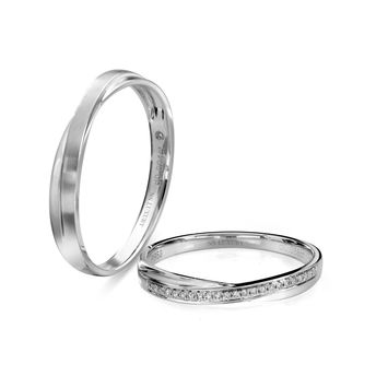 《NS LUXURY》PT950鉑金結婚對戒“守護愛”系列鑽石戒指