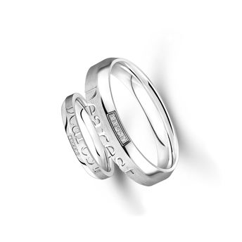 婚嫁系列「十指紧扣」18K金钻石对装戒指 WD30985（男）WD30986（女）