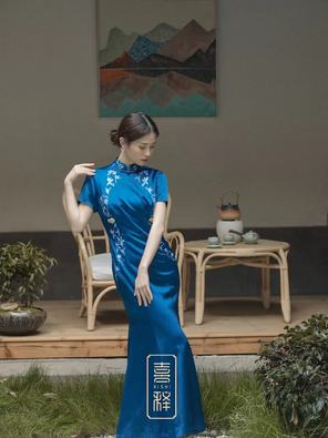 中西式改良旗袍鱼尾裙