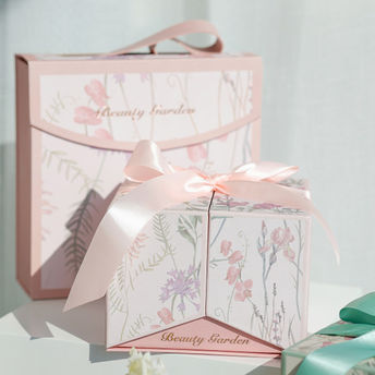 法式小清新喜糖盒结婚礼盒婚礼伴娘伴手礼手提对开方盒