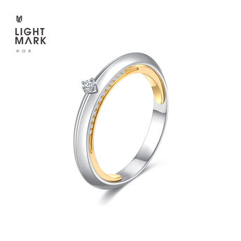 Light Mar k小白光 18K金钻石戒指 时尚对戒女戒-光轨