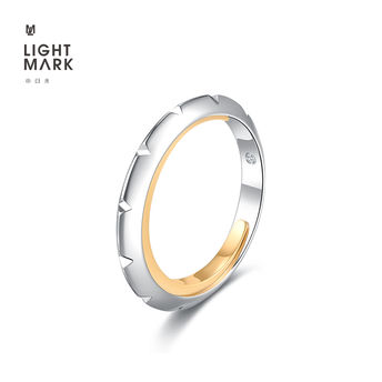Light Mark 小白光 18K金钻石戒指 时尚对戒男戒-光轨