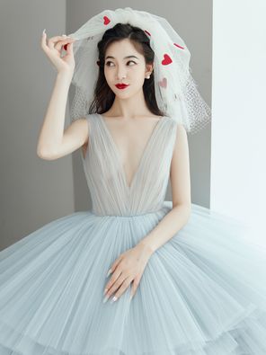 Nicole+Felicia渐变蓝婚纱