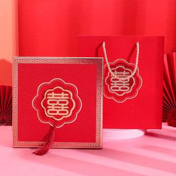 中式结婚伴手礼盒伴娘伴郎婚礼回礼喜糖盒成品糖盒