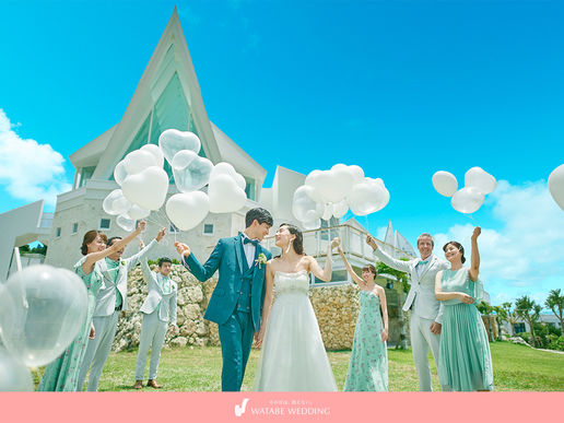 WATABE 冲绳天空教堂婚礼古宇利岛海外结婚仪式婚礼