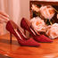 【国色佳人】rosecastle红色婚鞋女新娘鞋秀禾婚纱蕾丝高跟鞋
