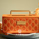 橙色金属丝绒长方形手提礼盒