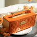 橙色金属丝绒长方形手提礼盒