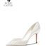 珠光曲rosecastle婚鞋女白色高跟主婚纱新娘鞋2023年新款珍珠单鞋