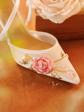 法兰西玫瑰rosecastle婚宴鞋婚鞋原创手工高定单鞋气质名媛高跟鞋