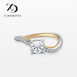 【培育】Z DIAMOND 18K金白钻石戒指 四爪垫形爱心铺钻