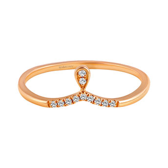 NS LUXURY“皇冠加冕”系列18K鑽石戒指V型设计