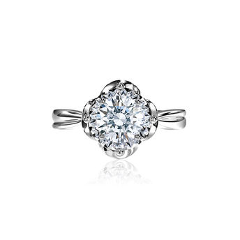 爱很美系列 18K金(白色)钻石戒指
