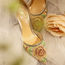 香槟玫瑰rosecastle婚鞋女新娘鞋2023夏季新款一字带高跟宴会凉鞋