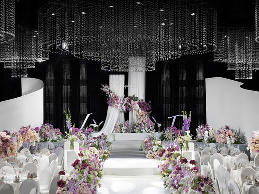 粉紫色韩式水晶婚礼