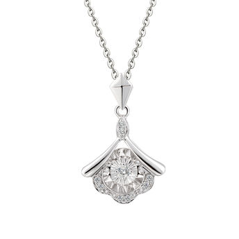 NS LUXURY“法式小裙子”灵动系列18K金钻石套链项链白色