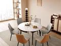 顾家家居（KUKA） 岩板餐桌椅组合现代简约时尚客厅家用餐厅饭桌圆形折叠餐桌+6椅子