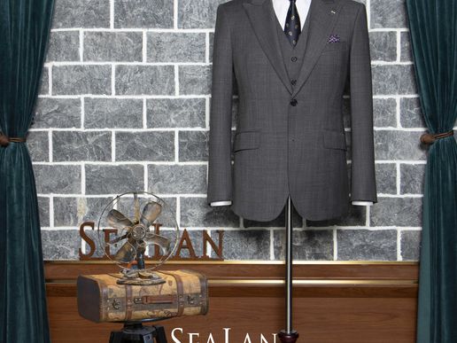 【SeaLan】中灰色格纹西服套装