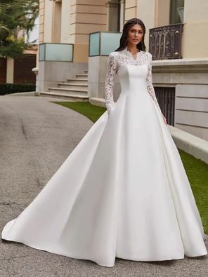 Pronovias长袖蕾丝A版