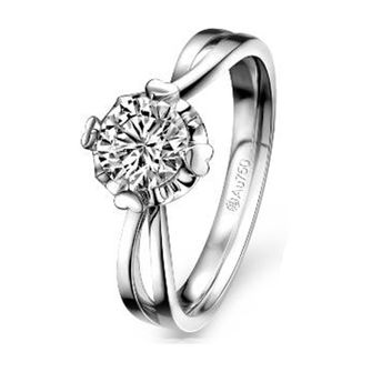 六福珠宝：「爱很美」系列18K金钻石戒指（价格面议，具体咨询商家）