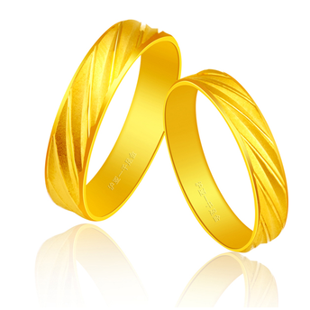 亚一金店：足金黄金戒指结婚对戒